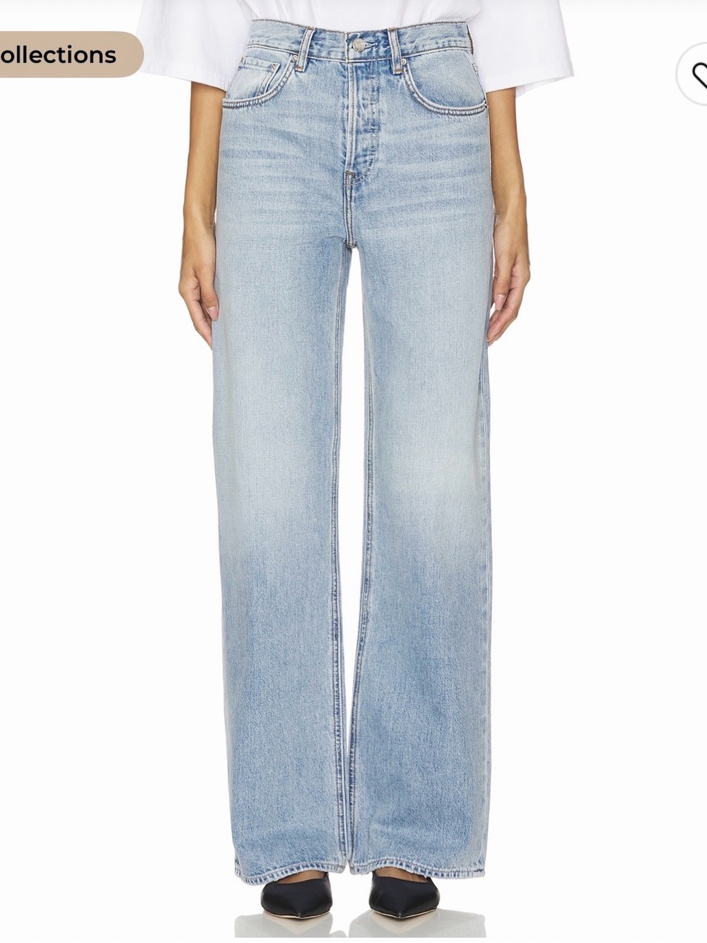 GRLFRND Revolve High-Rise Wide Leg Jeans - Light Blue